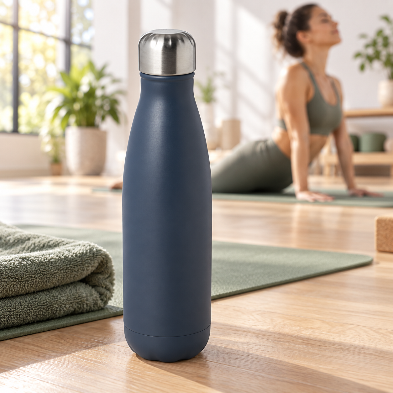Cove Edelstahl-Trinkflasche im Yogastudio