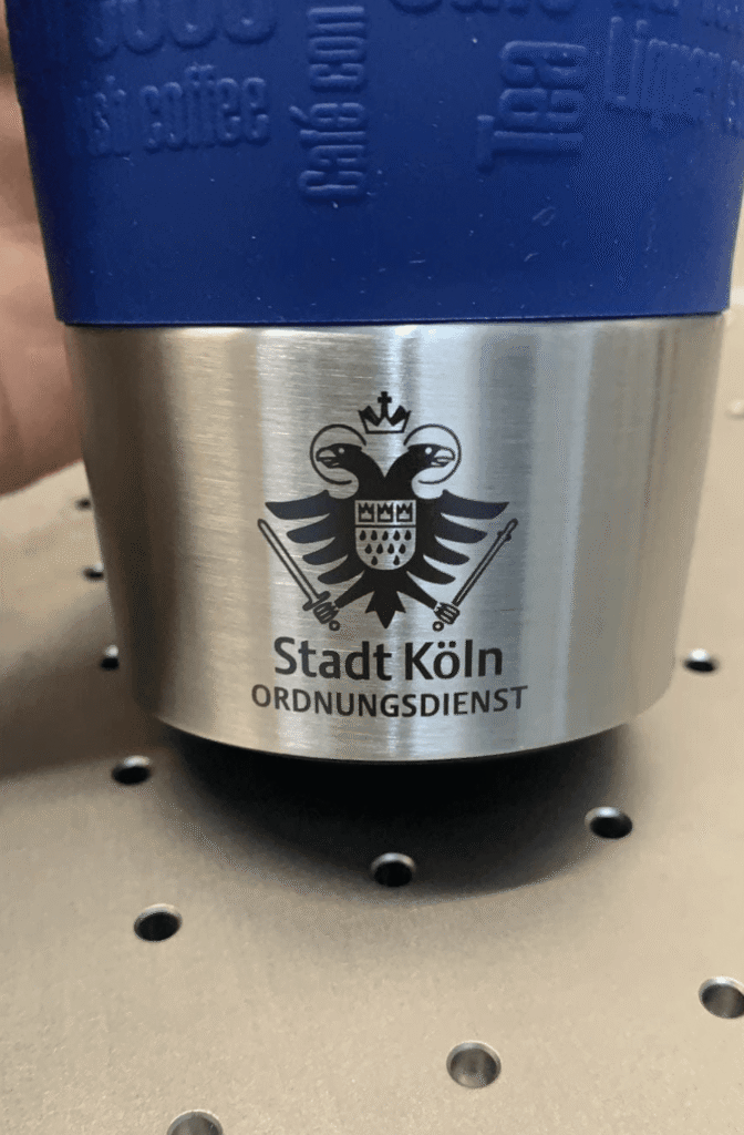 Thermobecher mit Lasergravur: Wappen der Stadt Koeln, Ordnungsdienst