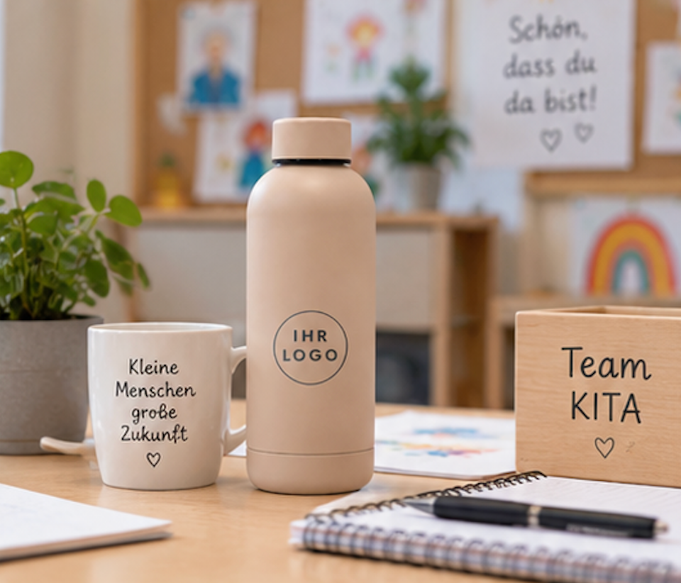 Team Kita – individuelles Mitarbeitergeschenk mit Firmenlogo graviert