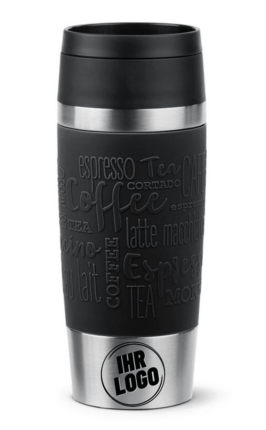Emsa Travel Mug Classic in Schwarz, gravierbar mit Firmenlogo