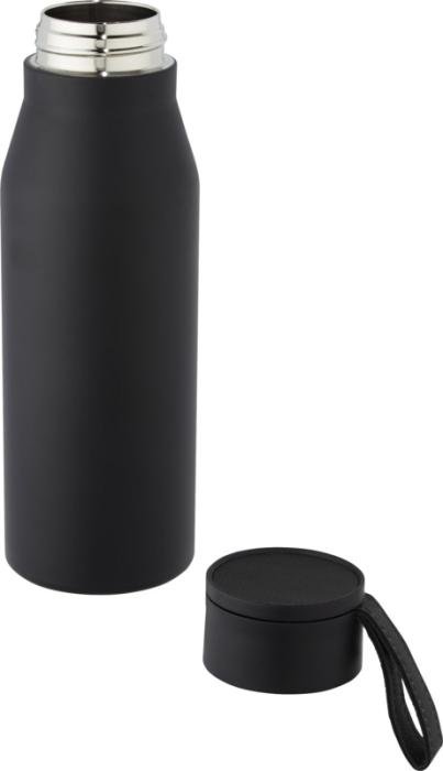 Ljungan Isolierflasche in Schwarz, gravierbar mit Firmenlogo