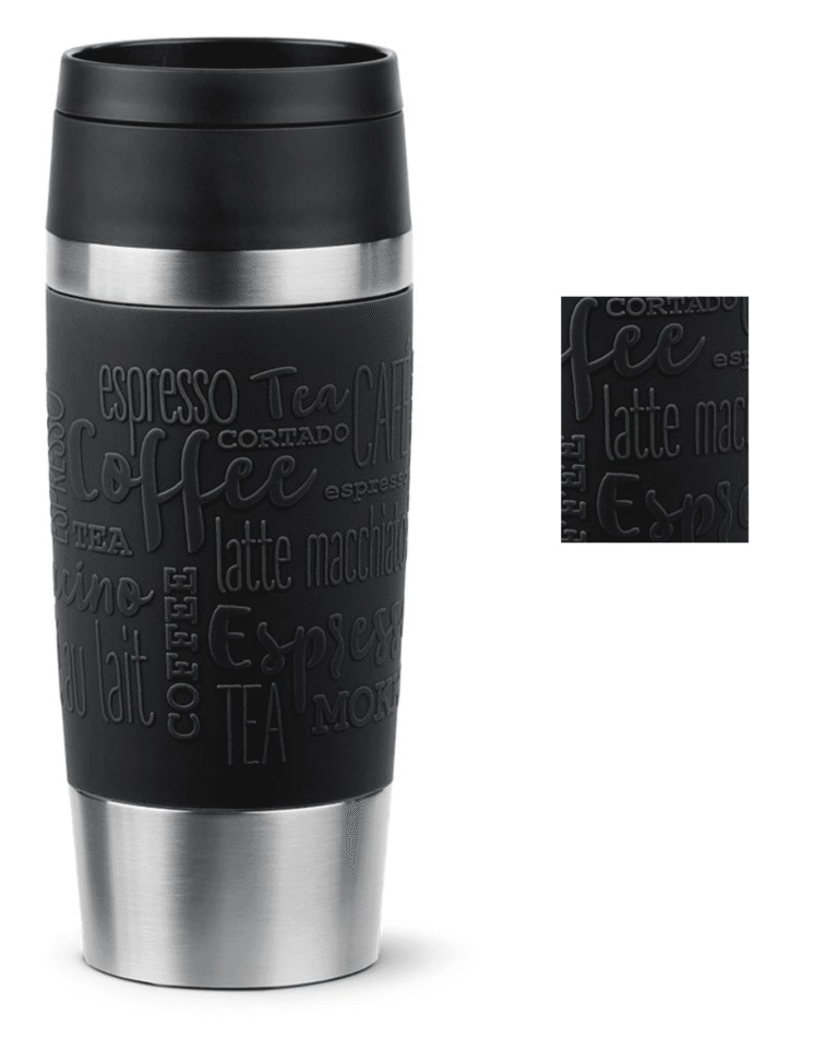 Emsa Travel Mug Classic in Schwarz, gravierbar mit Firmenlogo