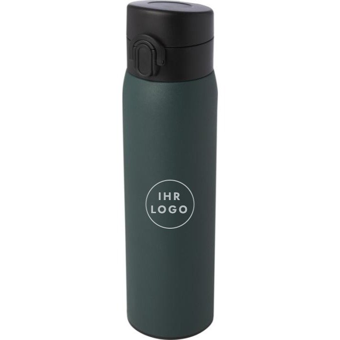 Sika 450 ml Isolierflasche in Waldgrün, gravierbar mit Firmenlogo