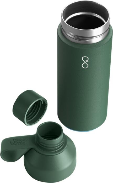 Ocean Bottle in Dunkelgrün, gravierbar mit Firmenlogo