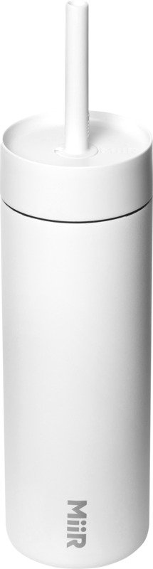 MiiR Sipper 473 ml Trinkflasche mit Strohhalm in Weiß, gravierbar mit Firmenlogo