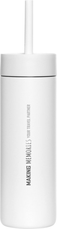 MiiR Sipper 473 ml Trinkflasche mit Strohhalm Weiß