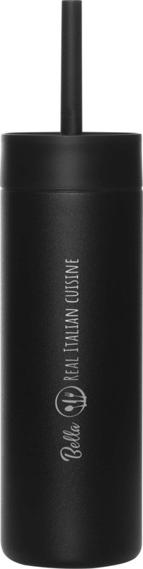 MiiR Sipper 473 ml Trinkflasche mit Strohhalm Schwarz