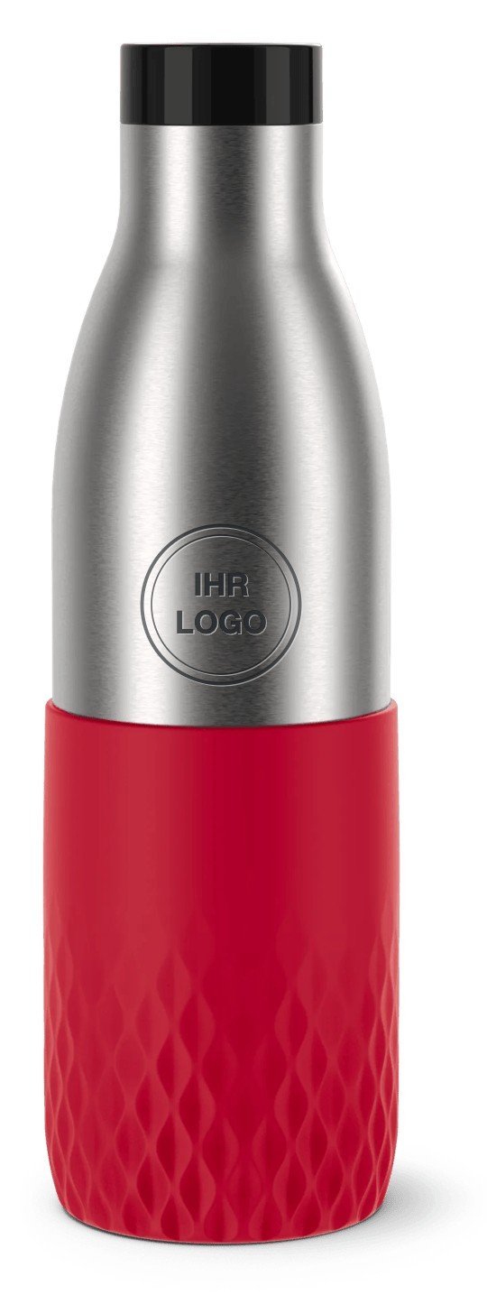 Emsa Bludrop Sleeve in Rot, gravierbar mit Firmenlogo
