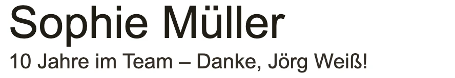 Gravurschrift Nr. 1 Arial: Schriftbeispiel für die Gravur auf Thermobechern
